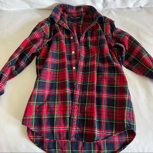 RALPH LAUREN RED GREEN PLAID FLANNEL LONG SLEEVE SHIRT Size 6